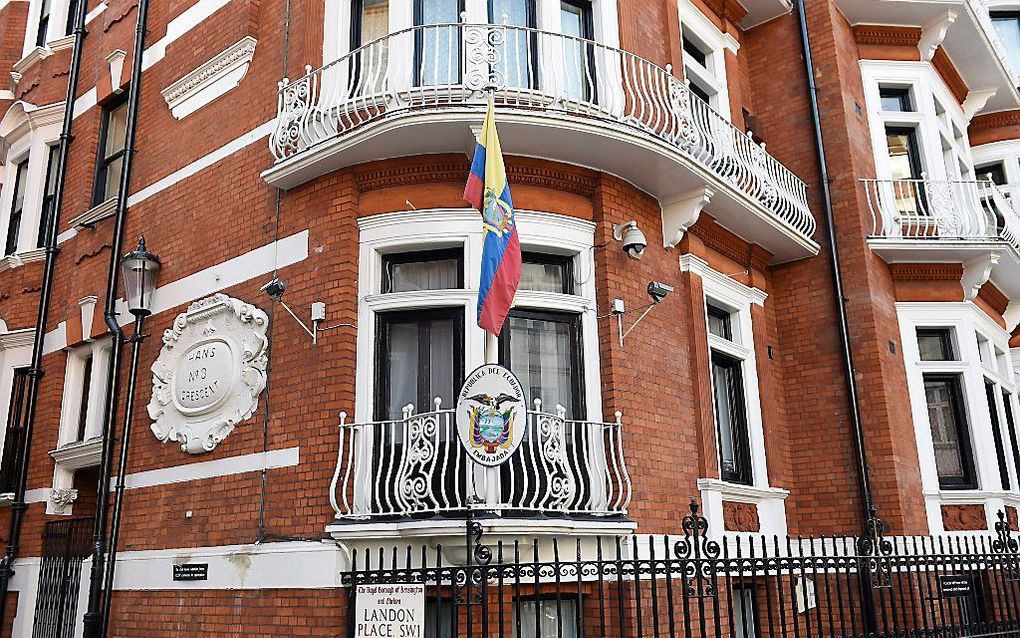 De Ecuadoraanse ambassade in Londen. Beeld EPA