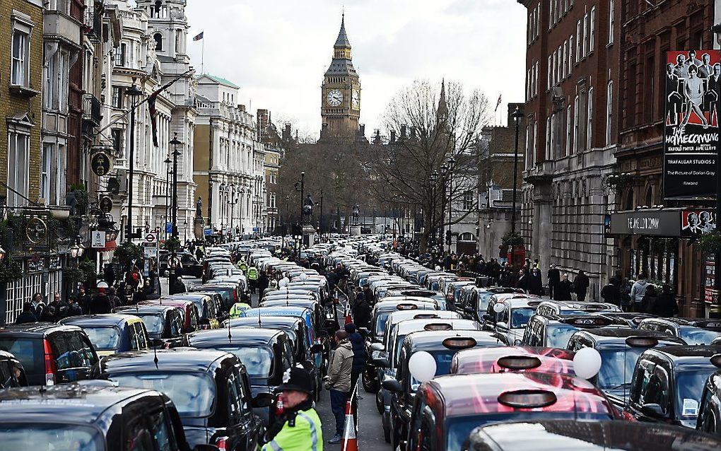 Staking taxichauffers. beeld EPA