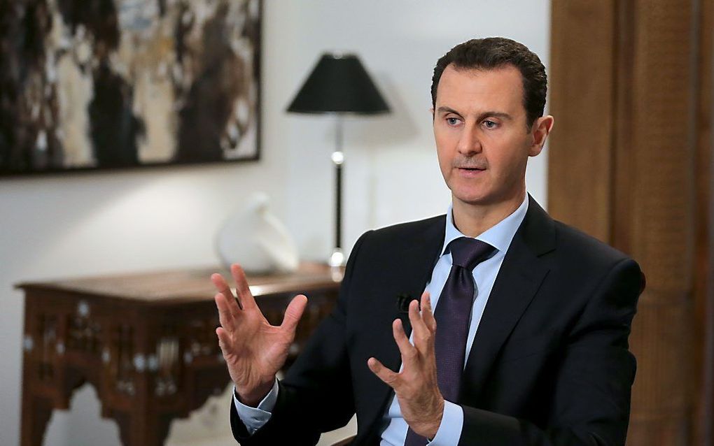 De Syrische president Assad geeft een exclusief interview aan het Franse persbureau AFP. beeld AFP