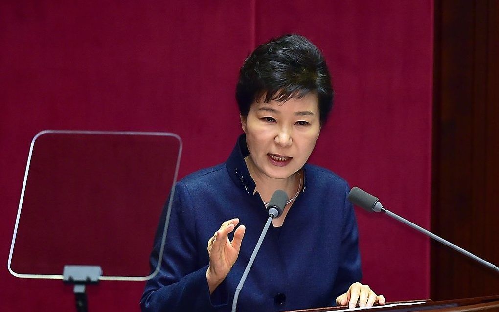 De Zuid-Koreaanse president Park Geun-hye. beeld AFP