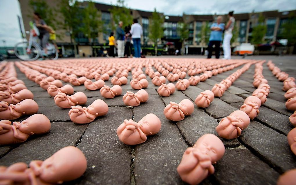 Protest tegen een abortuskliniek in Houten. Beeld ANP