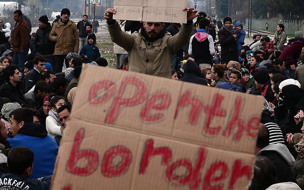 Vluchtelingen op de Balkanroute. Beeld AFP