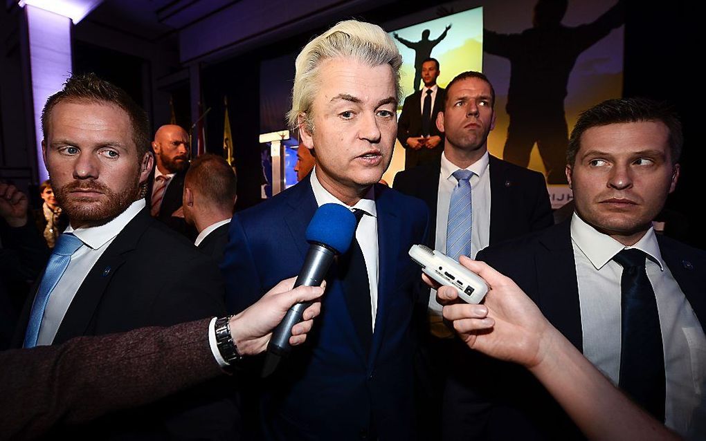 PVV-leider Wilders, beeld AFP.