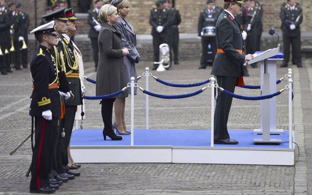 Koning Willem-Alexander voor de uitreiking van de onderscheiding. Foto ANP