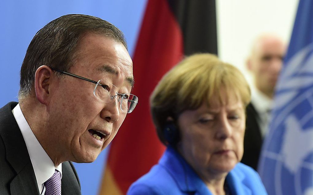 VN-topman Ban Ki Moon.  beeld AFP, John MacDougall