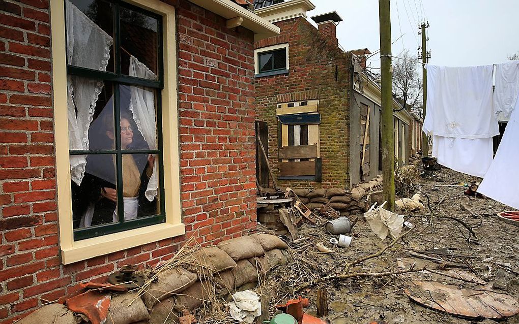 Watersnoodstraat in het Zuiderzeemuseum, vanwege het jaarthema ”Overstroomd.” beeld Madelon Dielen