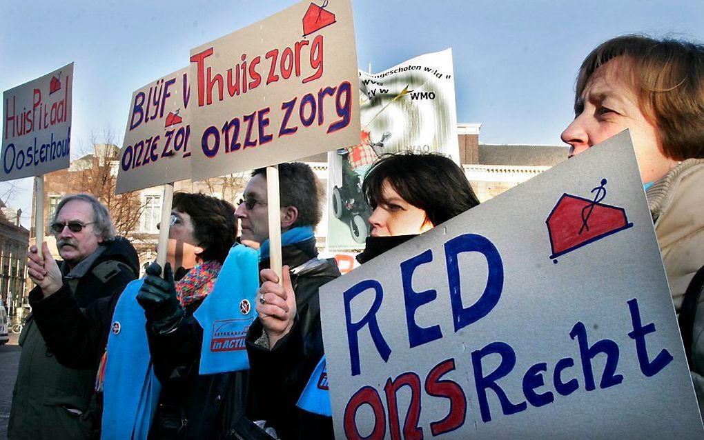 Protest tegen de Wmo. beeld ANP, Ilvy Njiokiktjien