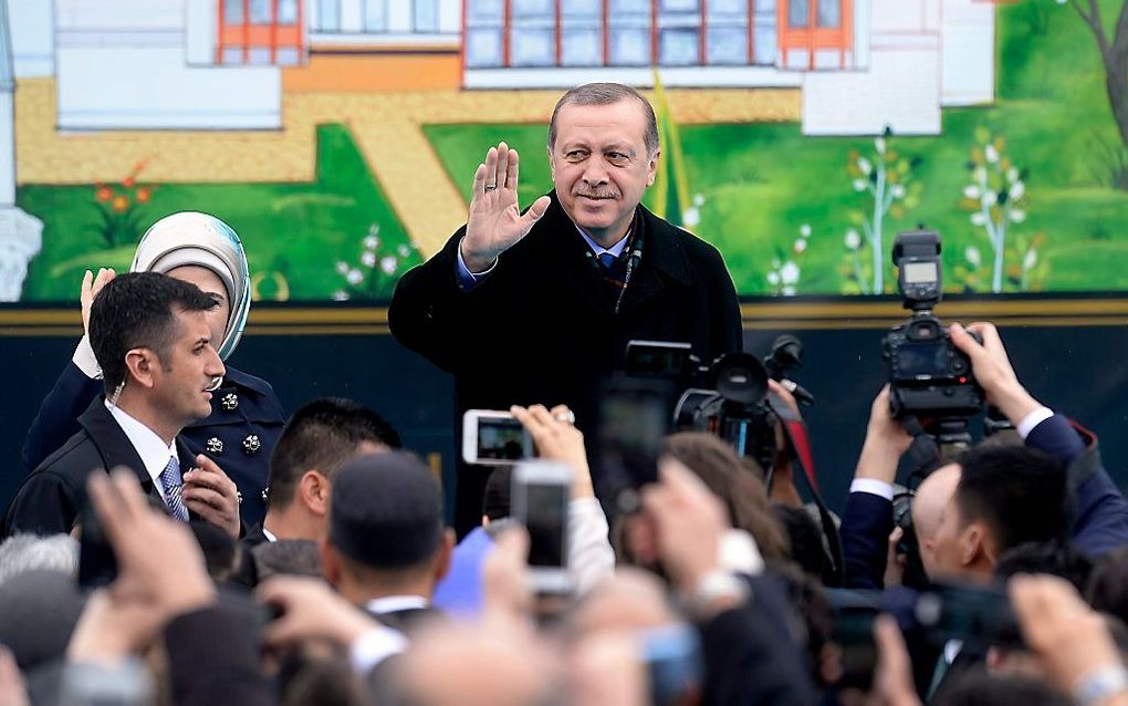 Erdogan in Lanham, Maryland. beeld AFP