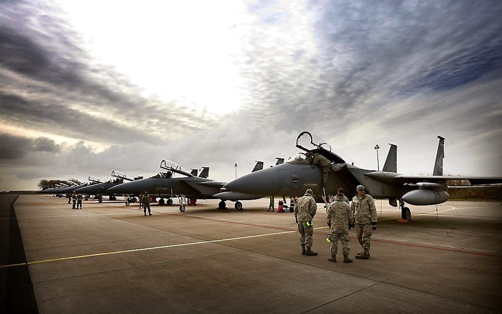 Amerikaanse F-15's op Leeuwarden. Beeld ANP