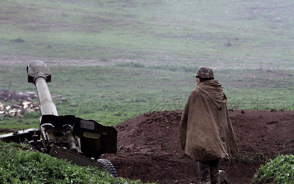 Armeense artillerie in Nagorno Karabach. beeld EPA