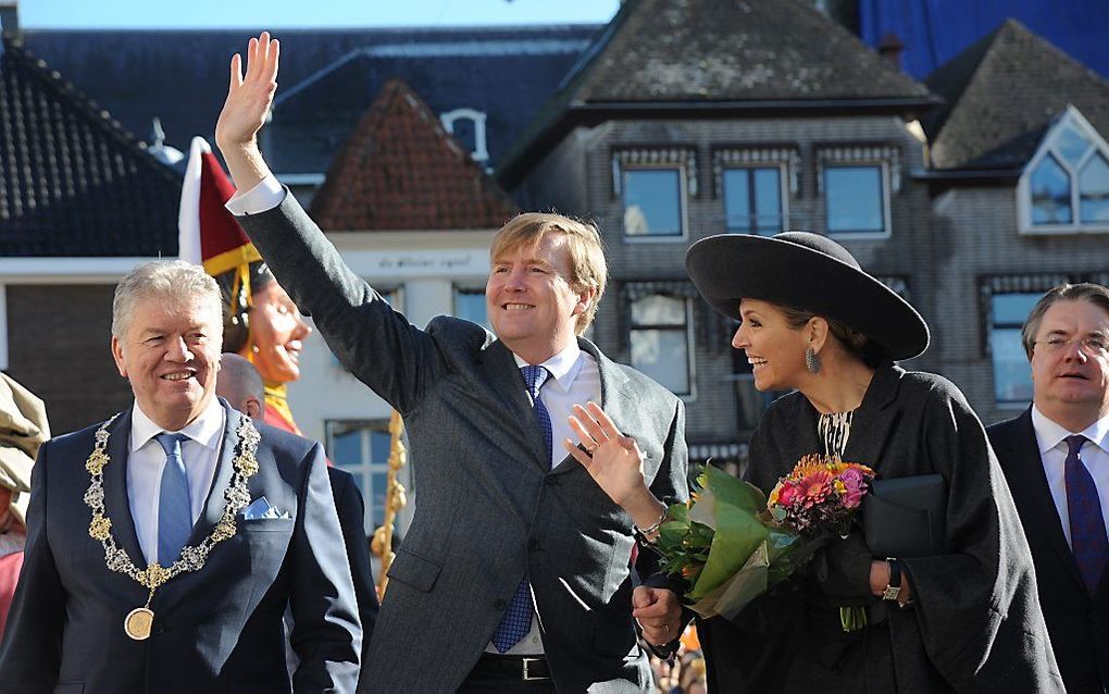 Het koningspaar in februari in Bergen op Zoom. beeld ANP