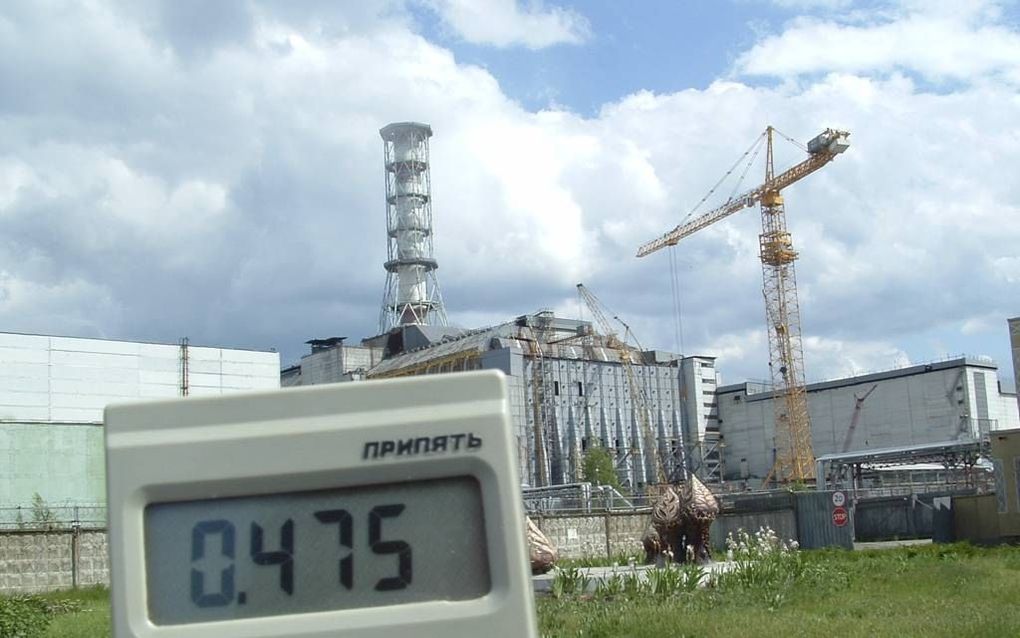 De geigerteller van Jan van Beest gaf bij de centrale van Tsjernobyl een stralingsniveau aan van 475 microröntgen per uur. beeld Jan van Beest