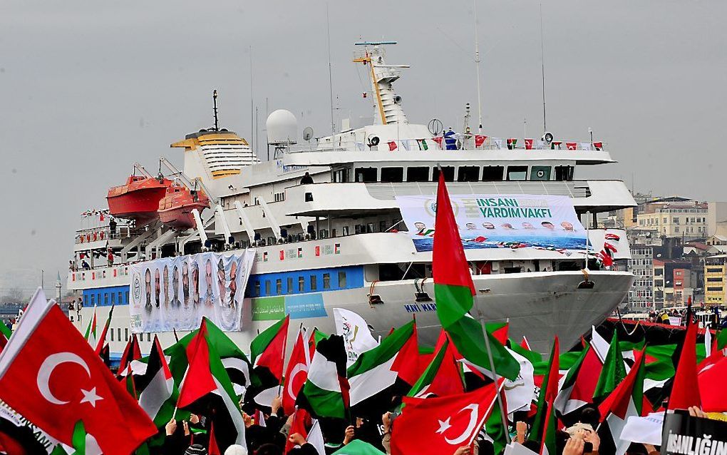 Door de Gazavloot begon de ruzie tussen Turkije en Israel. beeld ANP