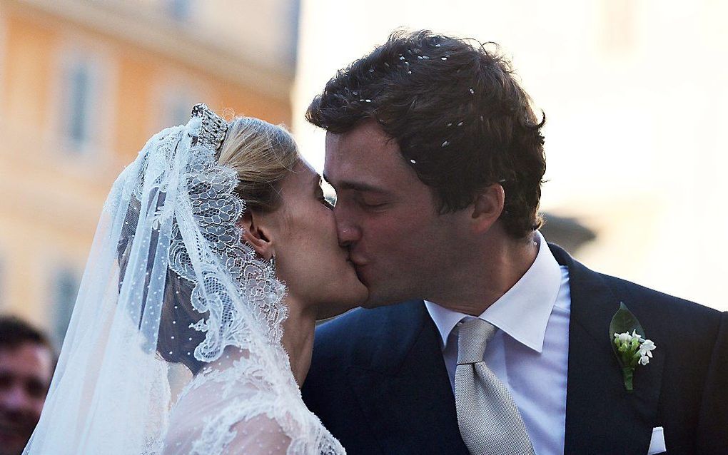 Amedeo en Lili trouwden op 5 juli 2014 in Rome. beeld AFP