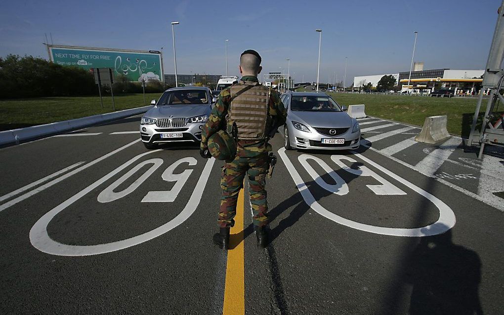 Strenge controle bij luchthaven Zaventem. Beeld AFP