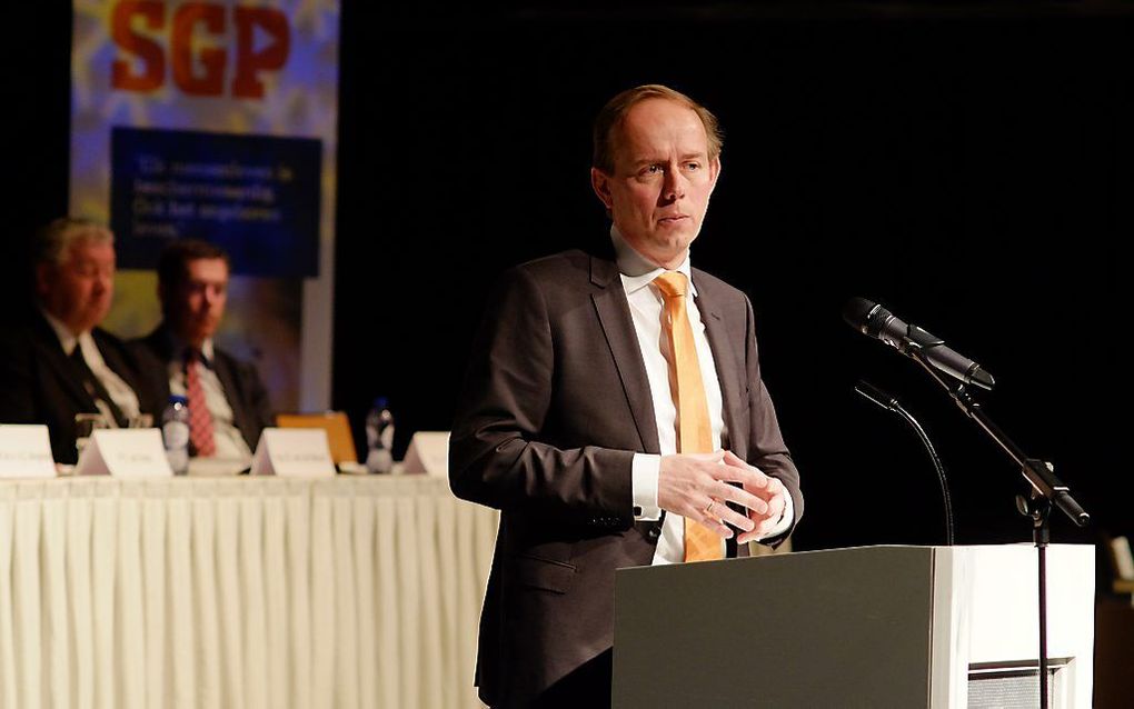 Van der Staaij zaterdag op de partijdag. Beeld Theo van der Elst