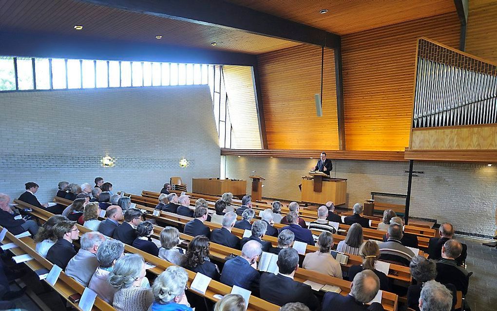 De kerkzaal in Breda is nog grotendeels intact. beeld Erald van der Aa