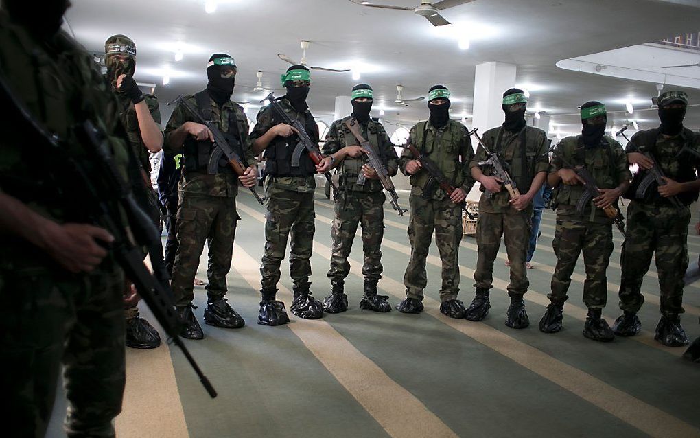 Leden van de the Ezzedine al-Qassam Brigade, de militaire vleugel van Hamas. beeld AFP