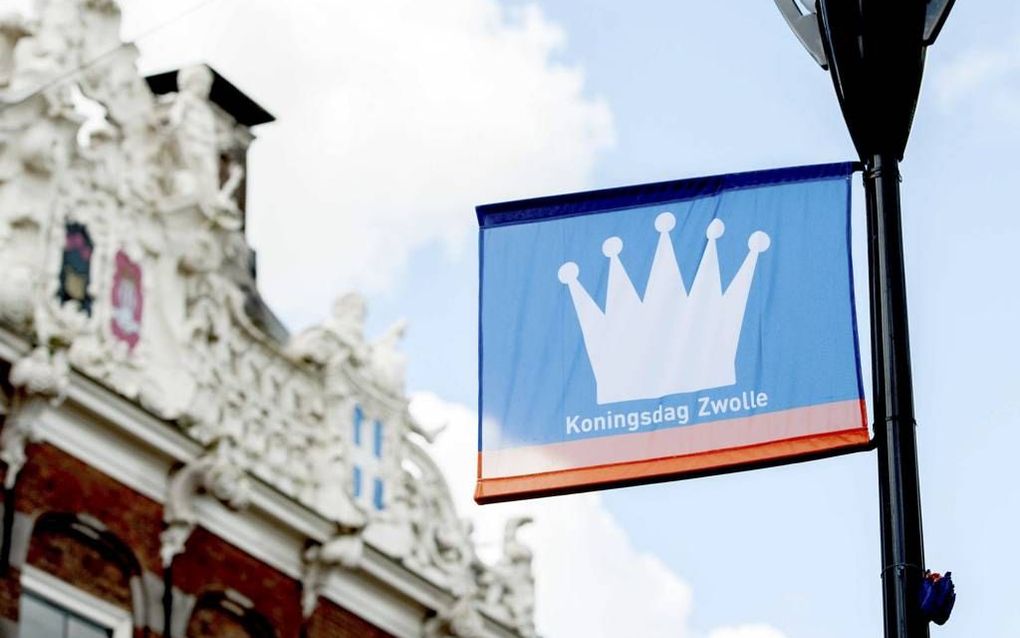 Zwolle heeft de stad aangekleed voor Koningsdag.  beeld ANP, Ferry Damman