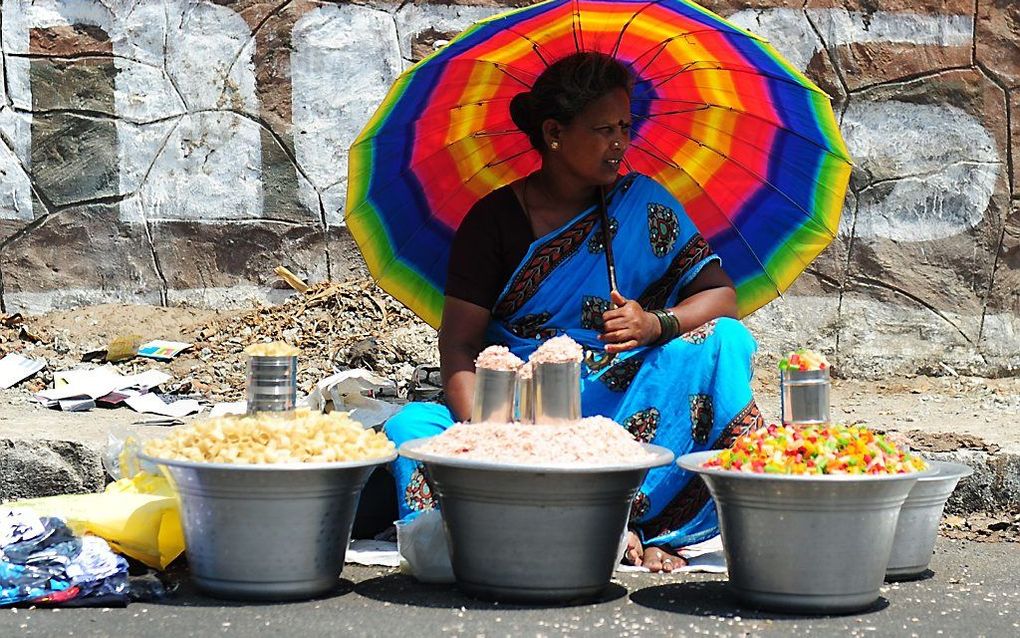 Straatbeeld India.  beeld AFP