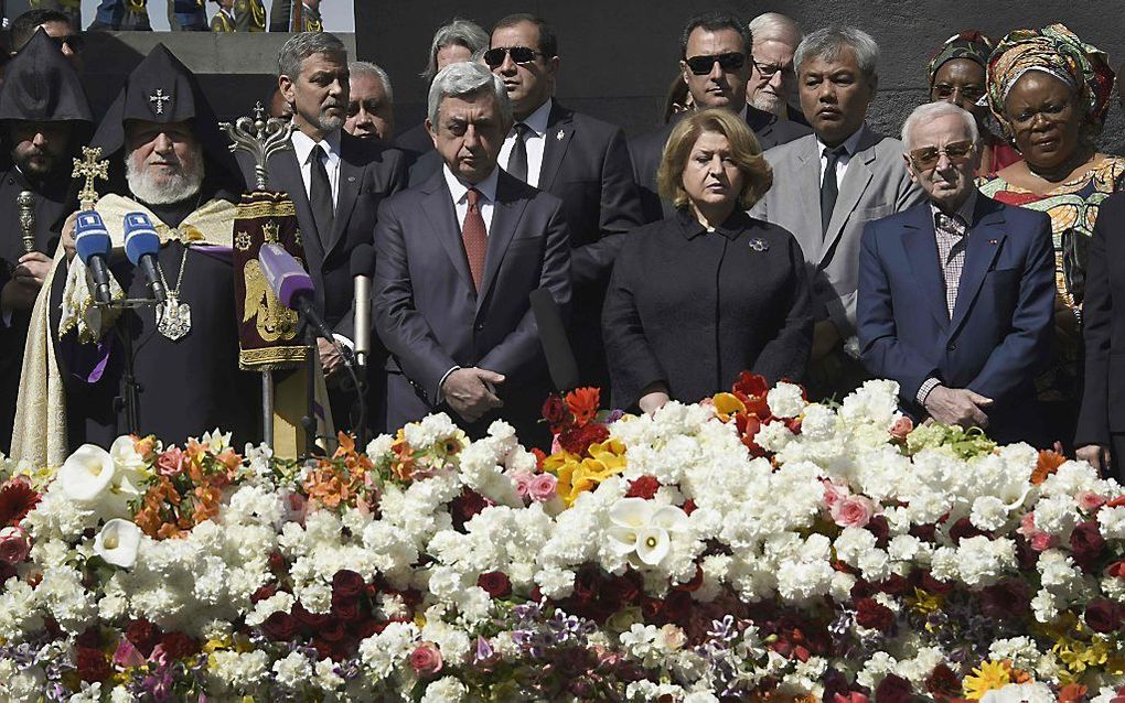 Herdenking van de Armeense genocide in de Armeense hoofdstad Jerevan, beeld AFP, Karen  Minasyan.