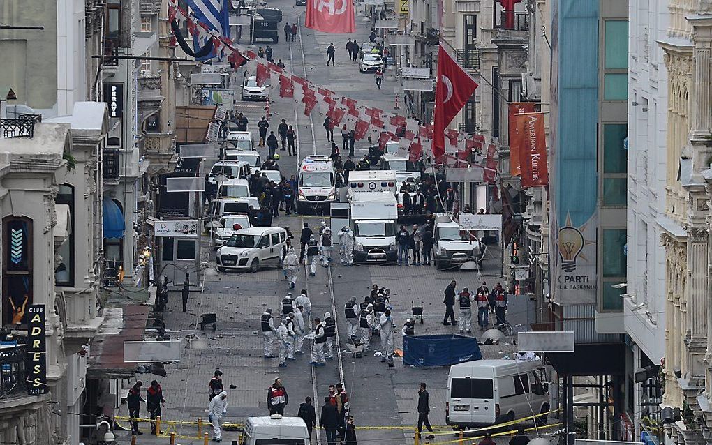 Bomaanslag in Istanbul in maart. Beeld EPA