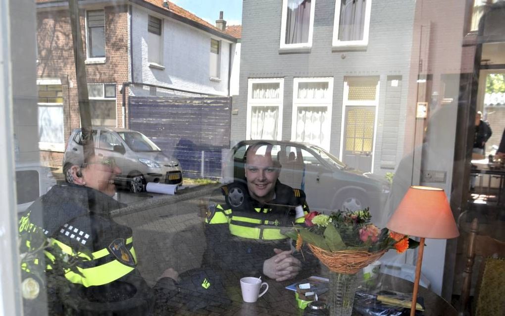 Agenten gebruiken sinds kort een huis in de Goudse wijk Korte Akkeren. beeld ProteXt