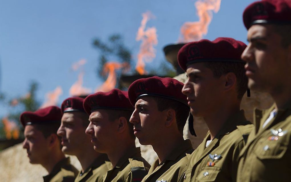 De Holocaustherdenking in Jeruzalem. beeld AFP