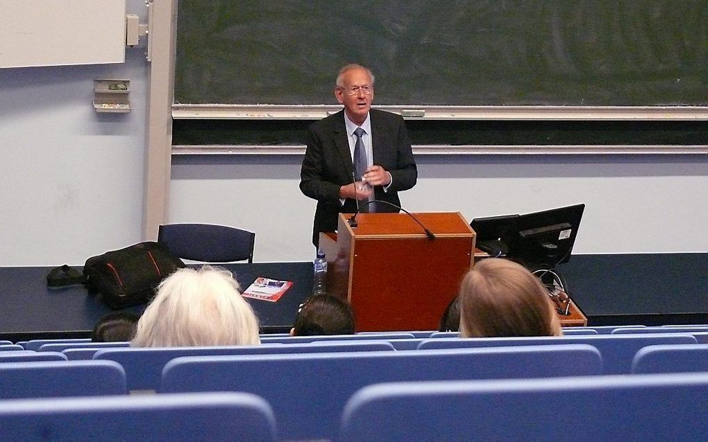 Evangelist J.W.N. van Dooijeweert, woensdagavond in Leiden. Beeld Gerrit van Dijk