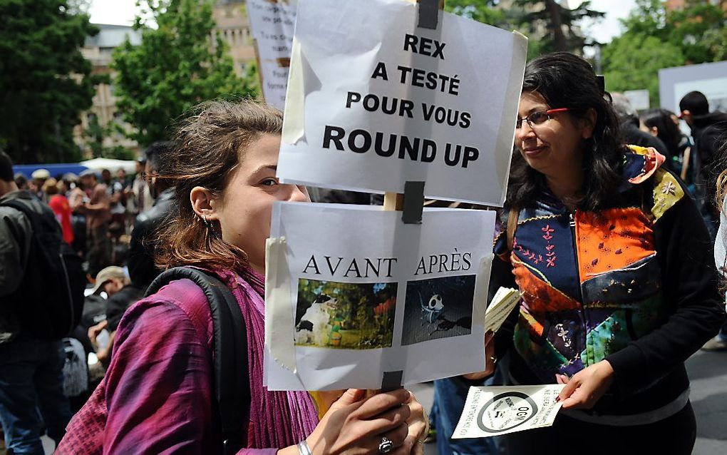 Protest tegen het gebruik van Roundup. Beeld AFP