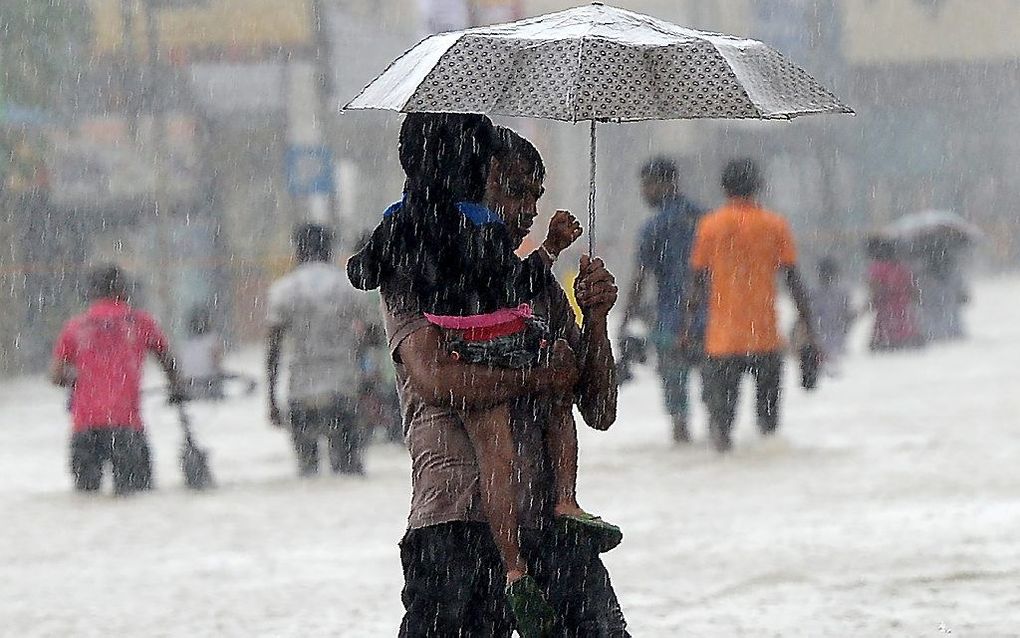 Hevige regenval in Sri Lanka afgelopen dagen. beeld AFP