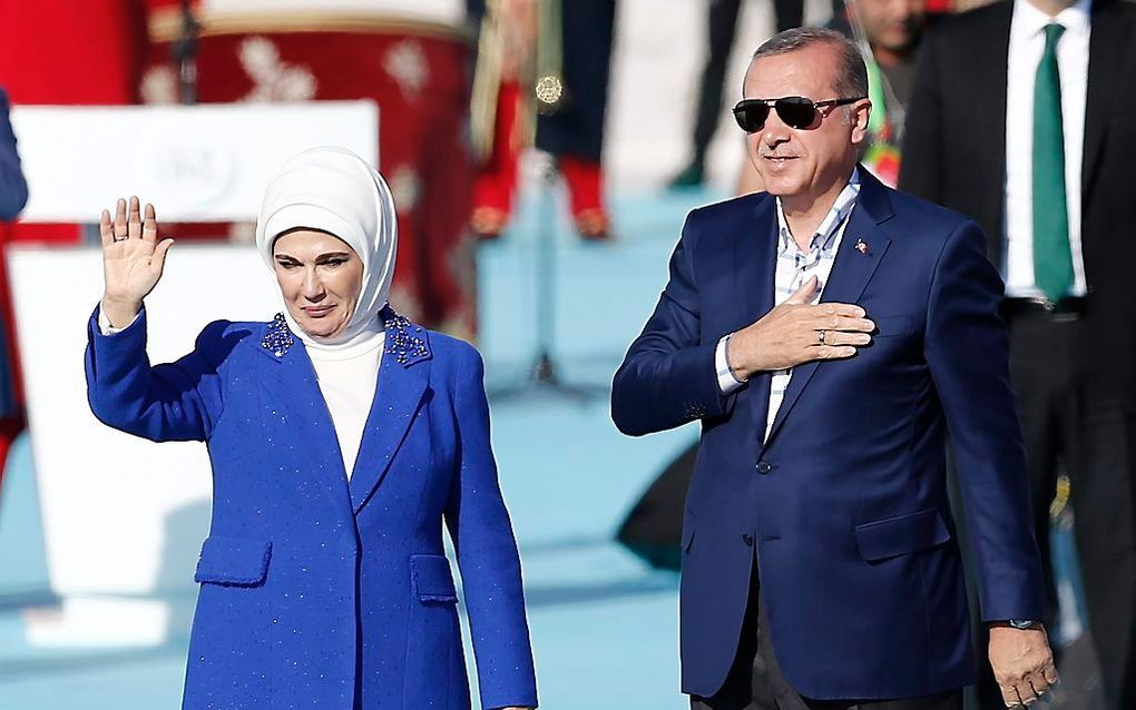 Erdogan en zijn vrouw. Beeld EPA