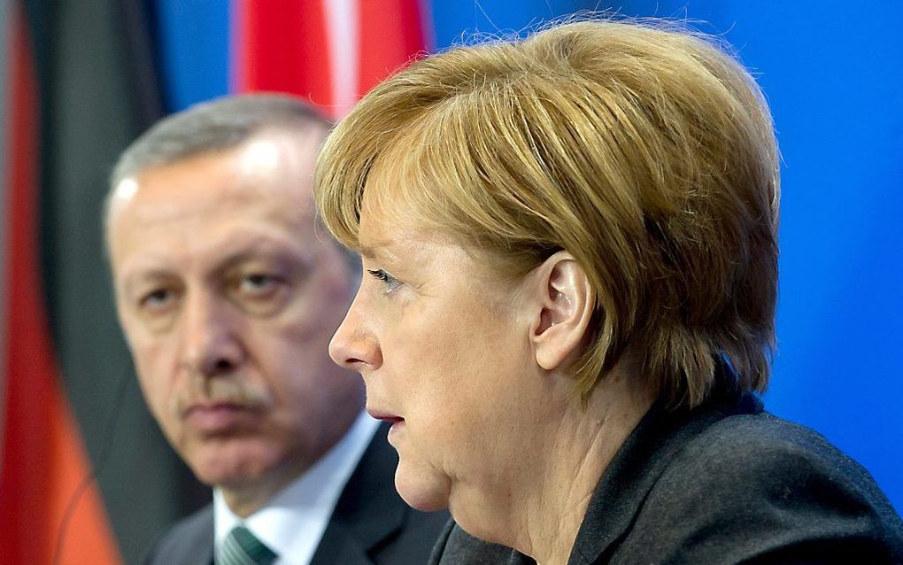 Merkel en Erdogan. beeld EPA