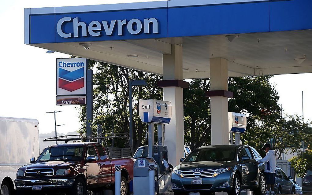 Een tankstation van oliebedrijf Chevron. beeld AFP