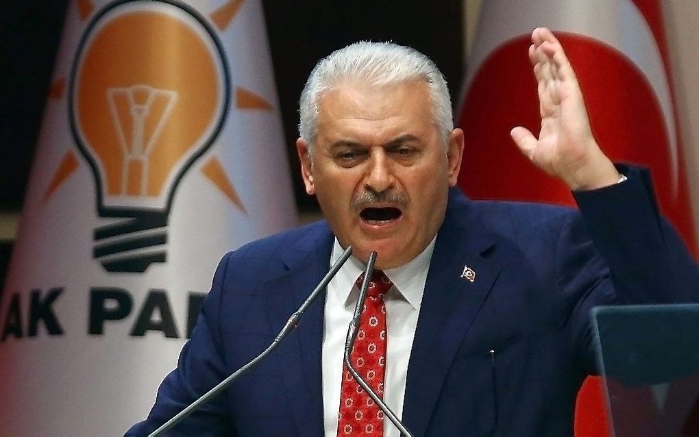 De Turkse premier Binali Yildirim. beeld AFP