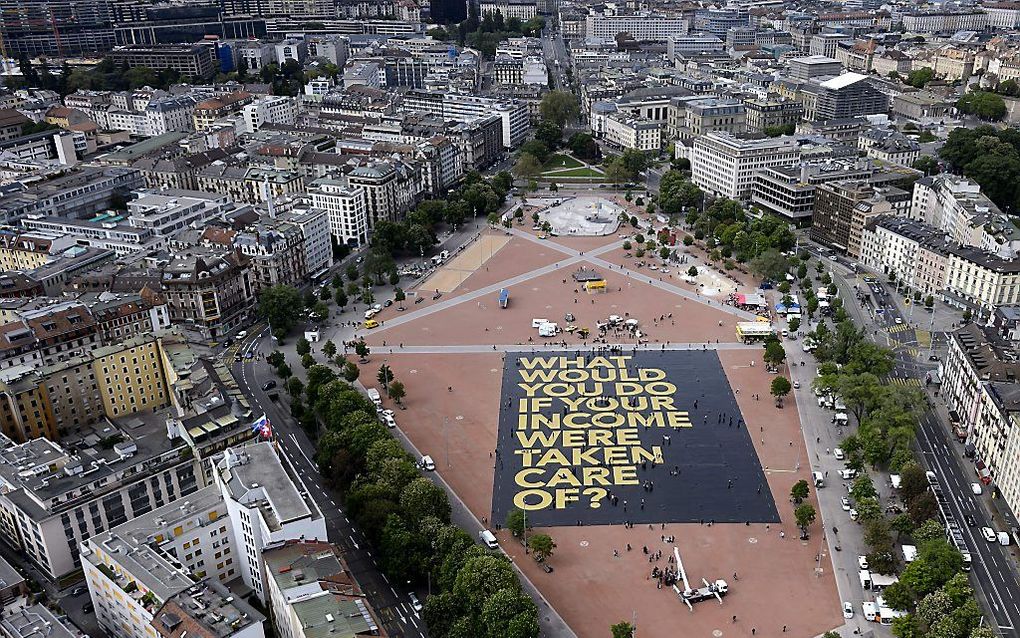 Campagne voor het referendum in Geneve. Beeld AFP