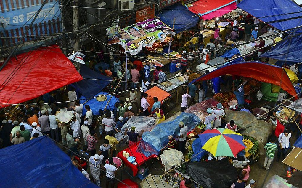 Straatbeeld Bangladesh.  beeld AFP