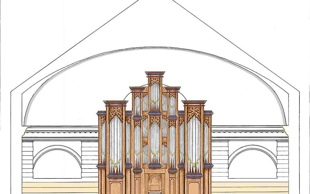 Impressie van het nieuwe Flentroporgel voor de Amaryllis Fleming Concert Hall van het Royal College of Music in Londen. beeld Flentrop Orgelbouw