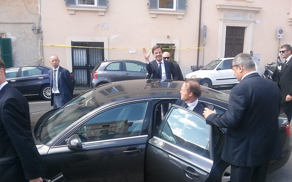 Premier Rutte bracht woensdagochtend aan paus Fransiscus in Vaticaanstad. beeld Ewout Kieckens