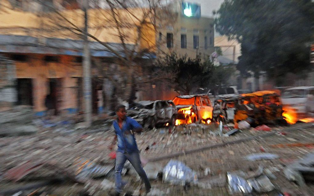 Aanslag in Mogadishu, eerder deze maand. beeld AFP