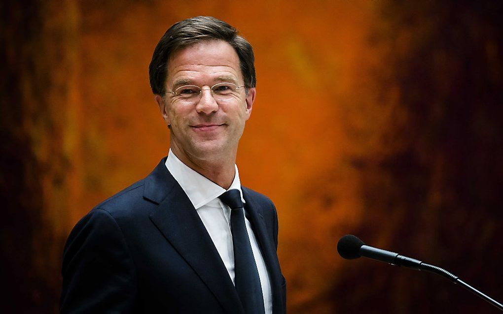 Premier Rutte maandag tijdens het brexitdebat in de Tweede Kamer. beeld ANP, Bart Maat