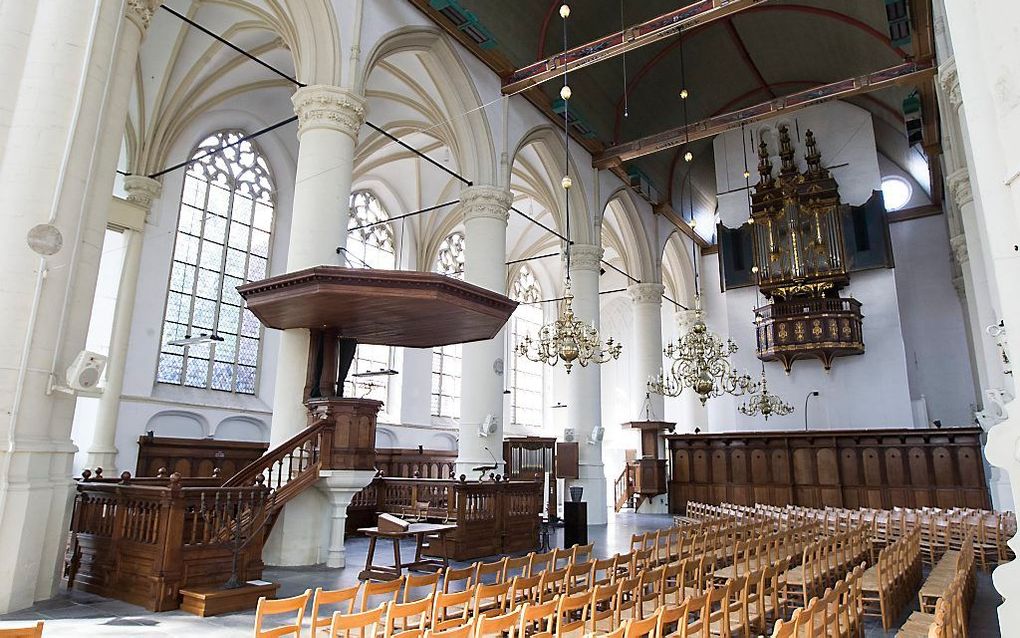 Het huidige interieur van de Hooglandse Kerk in Leiden. beeld RD