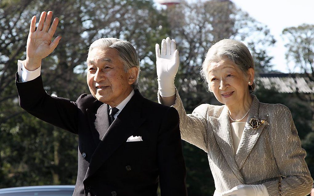 De Japanse keizer Akihito en keizerin Michiko. Foto EPA