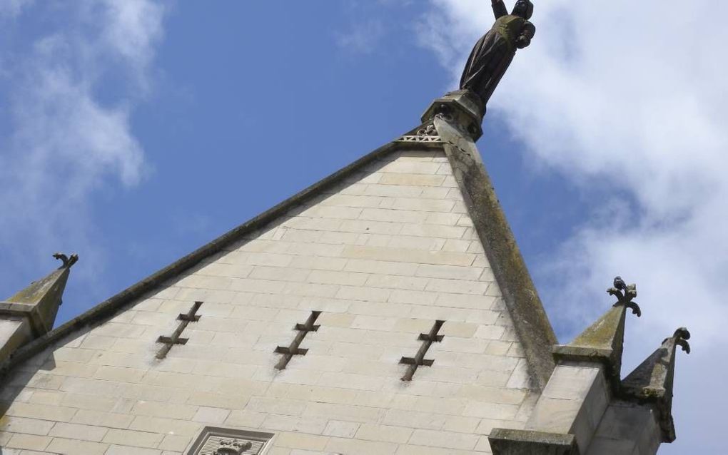 In het stadje Vaucouleurs staat een beeld van Jeanne d'Arc op een ter ere van de Franse heldin opgerichte kapel. Foto RD