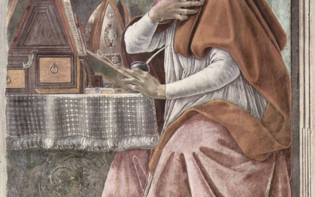 Augustinus op een fresco van de Italiaan Sandro Botticelli (1445-1510).