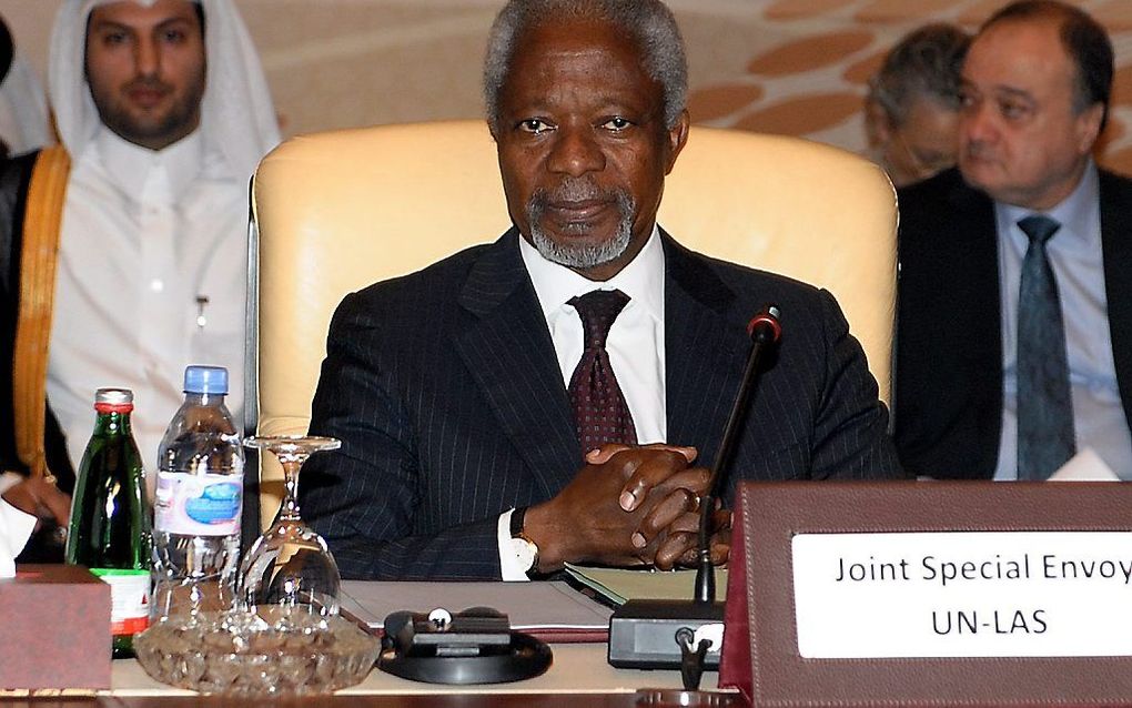 Annan in Doha, Qatar.   Foto EPA