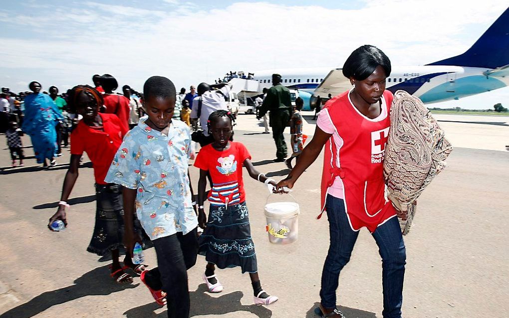 Zuid-Sudanezen arriveren in Juba.  Foto EPA