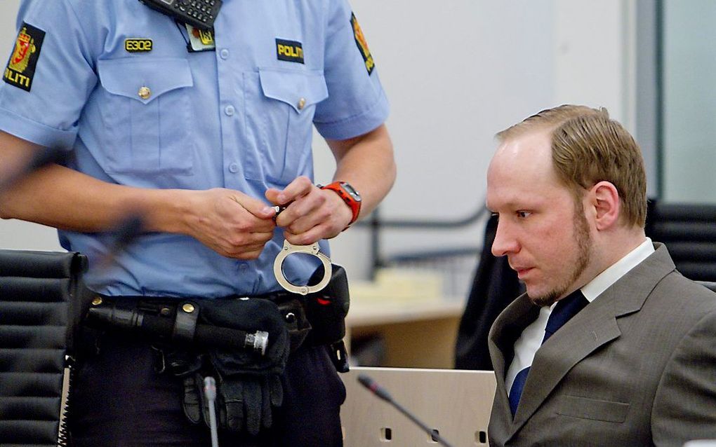 Breivik in de rechtbank. Foto EPA