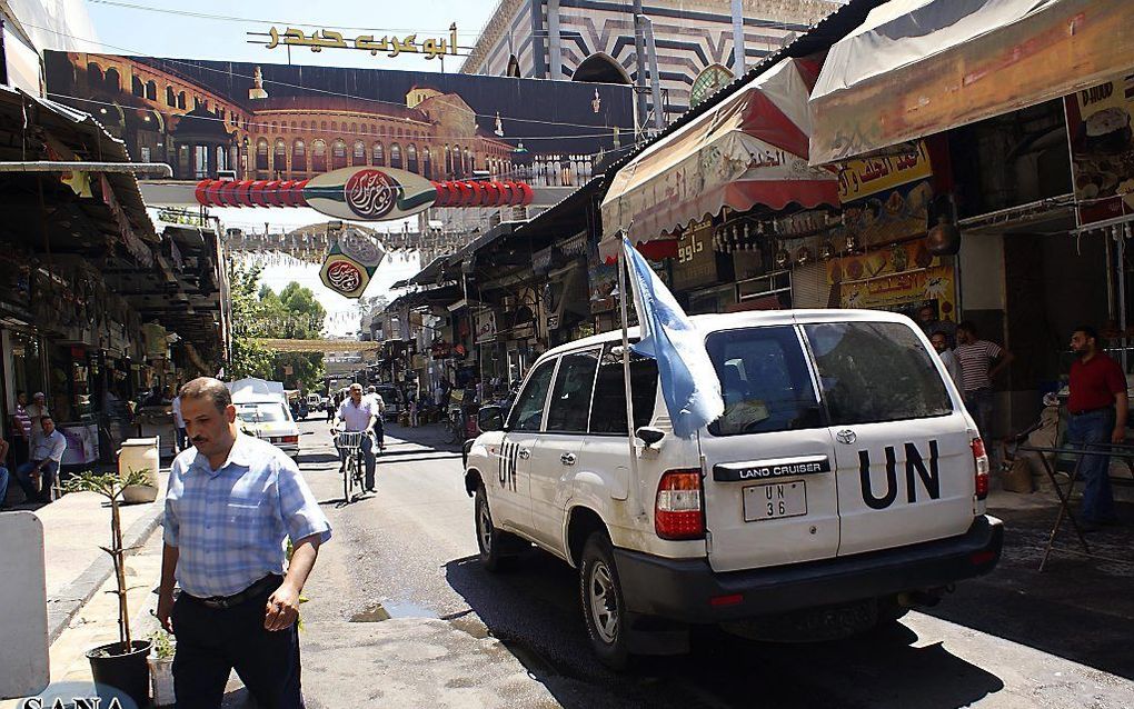 VN-waarnemers in Syrië. Foto EPA