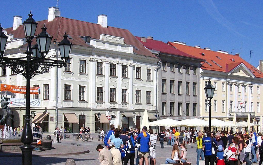 Stadsplein in Tartu. In de stad van Estland werd een congres over kerkhistorie gehouden. Foto Alcool, Wikimedia